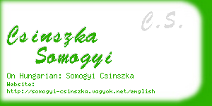 csinszka somogyi business card